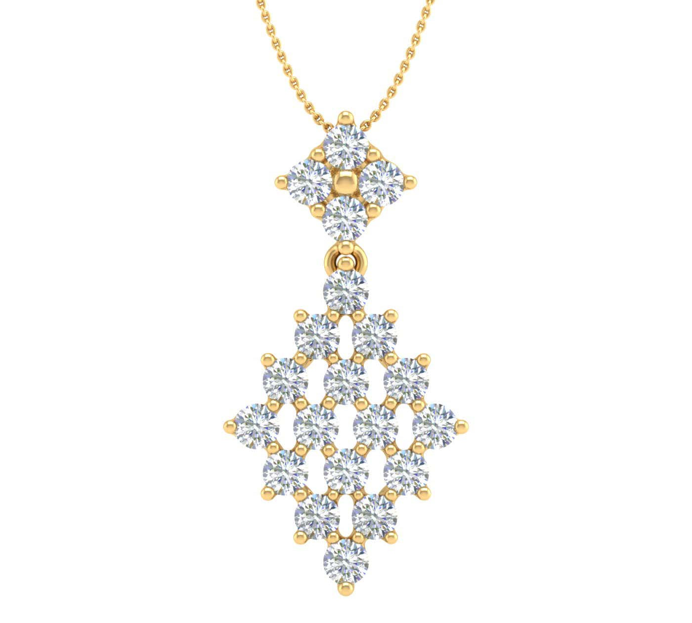 1 Carat Diamond Fashion Pendant Necklace in Gold (Silver Chain Included)