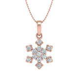 1/4 Carat Diamond Snowflake Pendant Necklace in Gold (Silver Chain Included) - IGI Certified