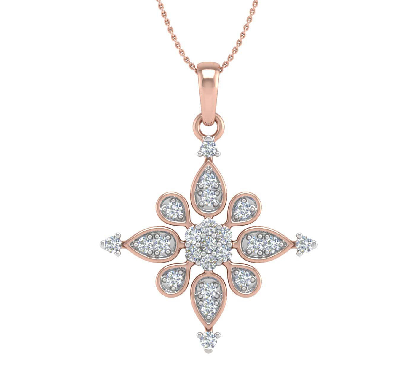 1/4 Carat Diamond Fashion Pendant Necklace in Gold (Silver Chain Included)