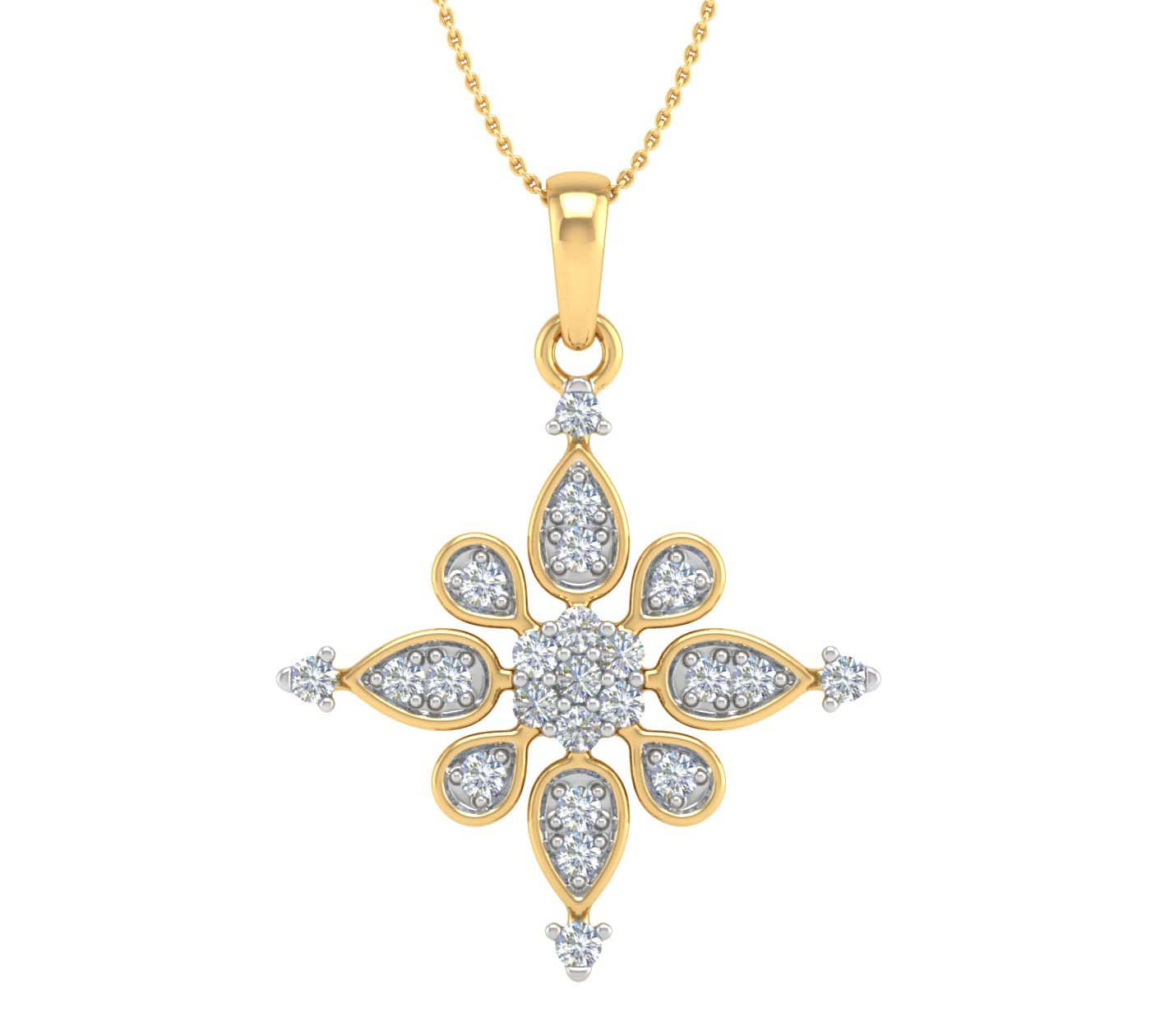 1/4 Carat Diamond Fashion Pendant Necklace in Gold (Silver Chain Included)