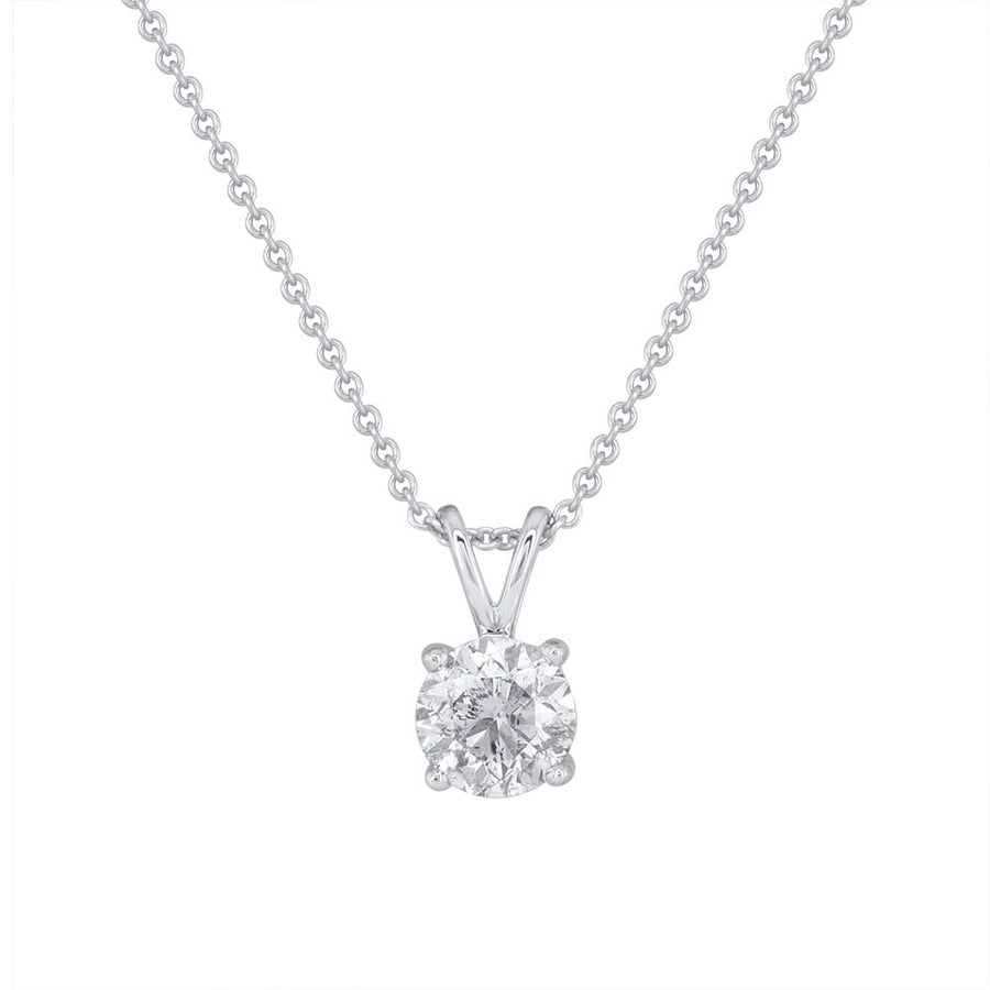 1.15 Carat Diamond Solitaire Pendant Necklace in Gold (Silver Cable Chain) - IGI Certified