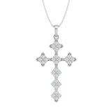 1/2 Carat Diamond Cross Pendant Necklace in Gold (Silver Chain Included)