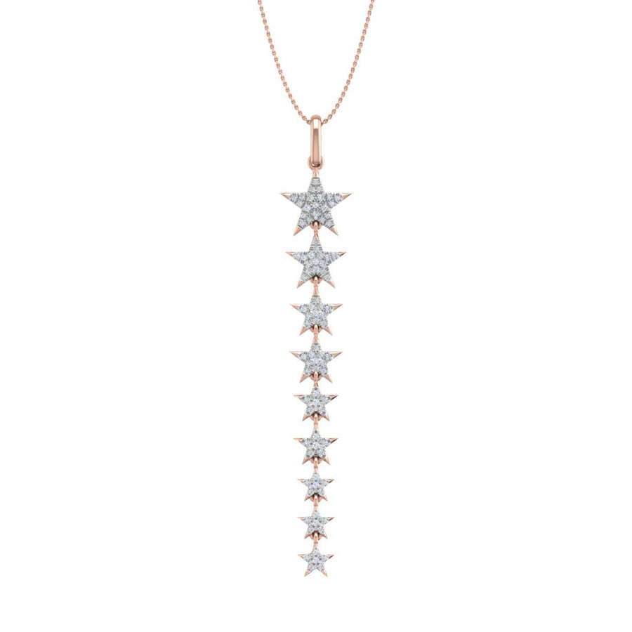 1/4 Carat Diamond Journey Pendant Necklace in Gold (Silver Chain Included)