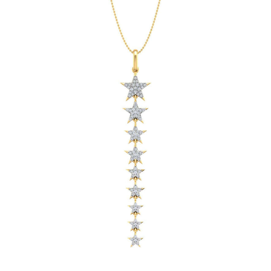 1/4 Carat Diamond Journey Pendant Necklace in Gold (Silver Chain Included)