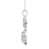 3/4 Carat Diamond Cluster Pendant Necklace in Gold (Silver Chain Included) - IGI Certified