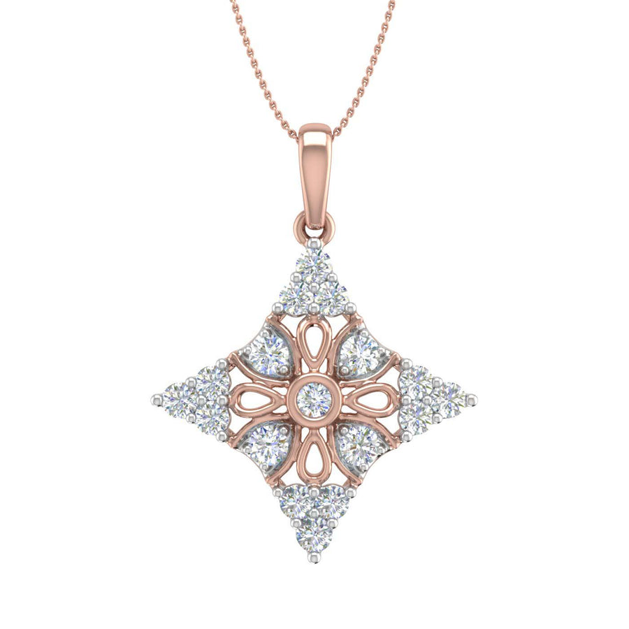 3/4 Carat Diamond Fashion Pendant Necklace in Gold (Silver Chain Included)