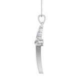 3/4 Carat Diamond Cross Pendant Necklace in Gold (Silver Chain Included) - IGI Certified