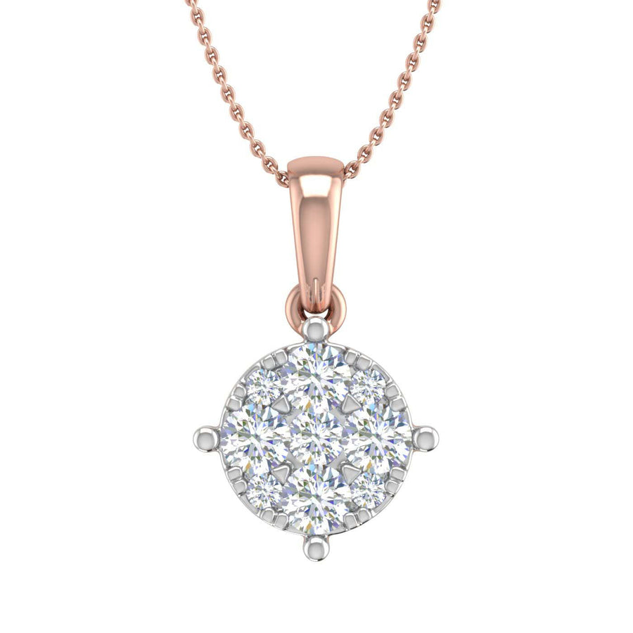 0.35 Carat Diamond Solitaire Pendant in Gold (Silver Chain Included)