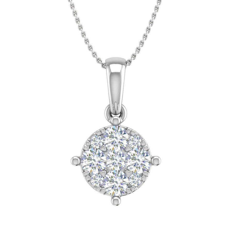 0.35 Carat Diamond Solitaire Pendant in Gold (Silver Chain Included)