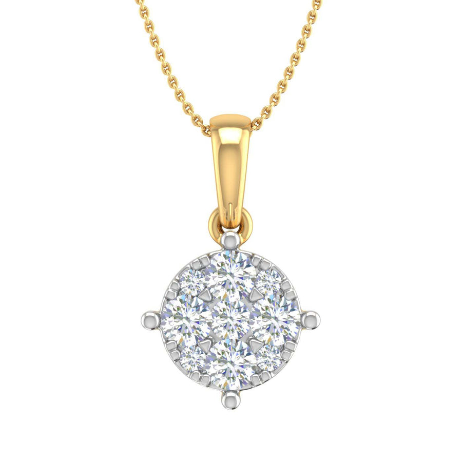 0.35 Carat Diamond Solitaire Pendant in Gold (Silver Chain Included) - IGI Certified