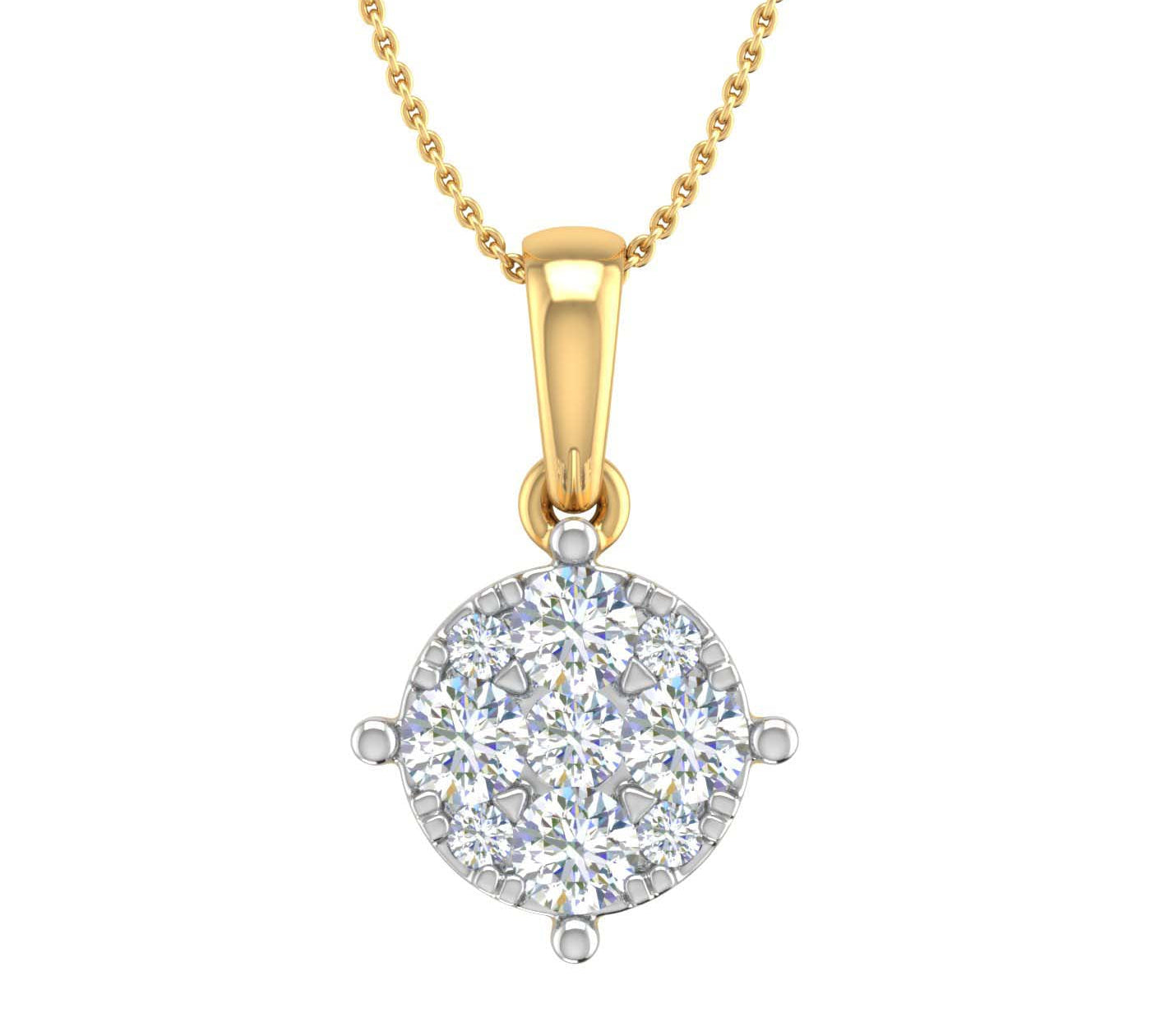 0.35 Carat Diamond Solitaire Pendant in Gold (Silver Chain Included)