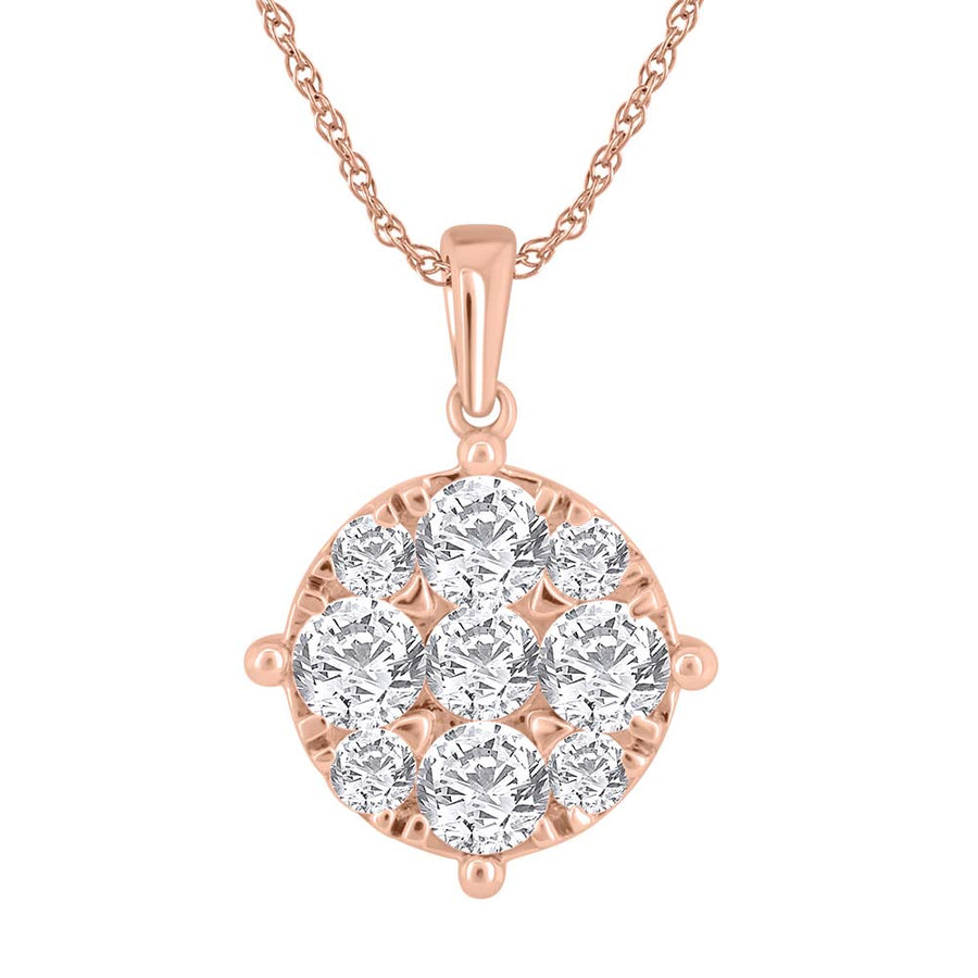 1 Carat Diamond Solitaire Pendant in Gold (Silver Chain Included) - IGI Certified