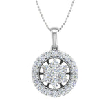 0.55 Carat Diamond Circle Pendant Necklace in Gold (Silver Chain Included)