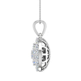 0.55 Carat Diamond Circle Pendant Necklace in Gold (Silver Chain Included)