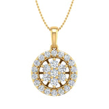0.55 Carat Diamond Circle Pendant Necklace in Gold (Silver Chain Included)