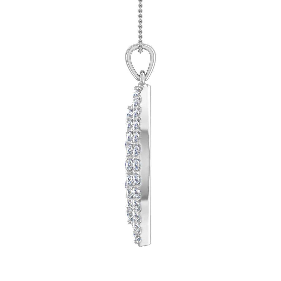 1 Carat Diamond Pendant Necklace in Gold (Silver Cable Chain)