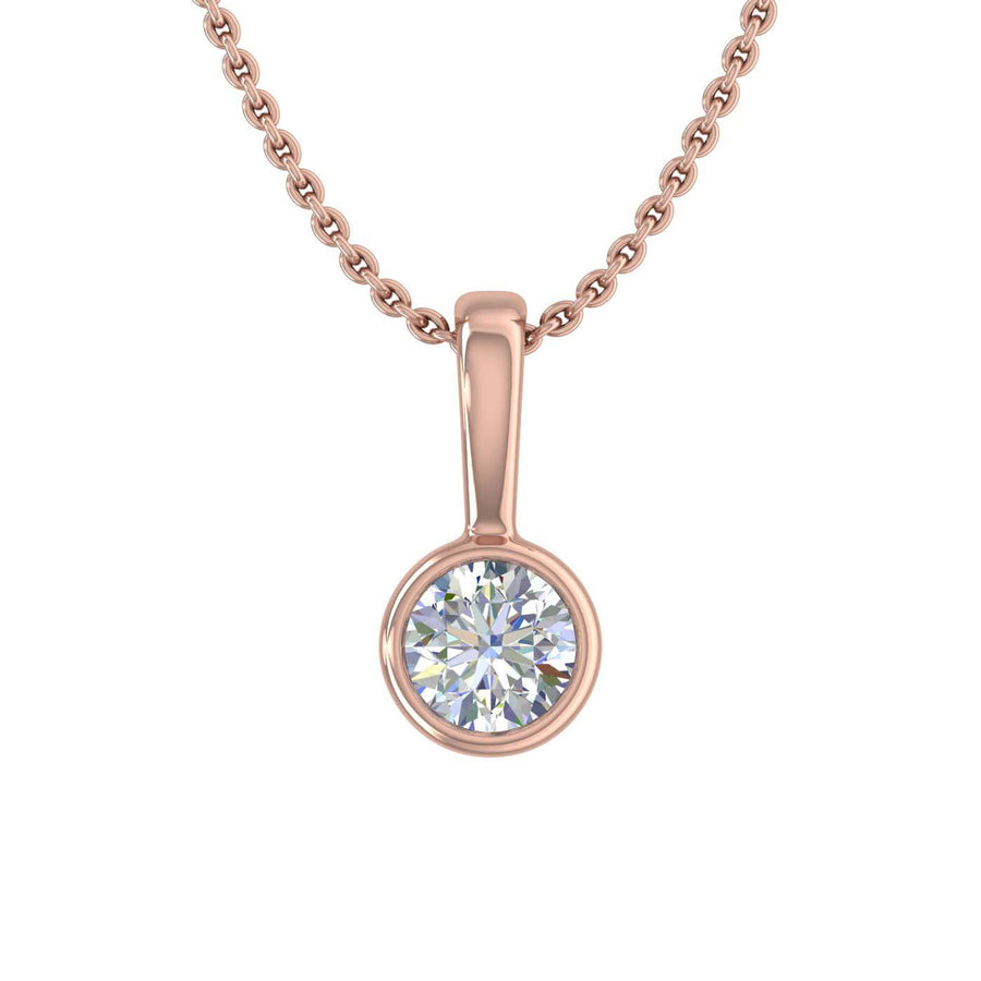 1/5 Carat Diamond Solitaire Pendant Necklace in Gold (SolidBell) (Included Silver Chain)