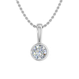 1/5 Carat Diamond Solitaire Pendant Necklace in Gold (SolidBell) (Included Silver Chain)