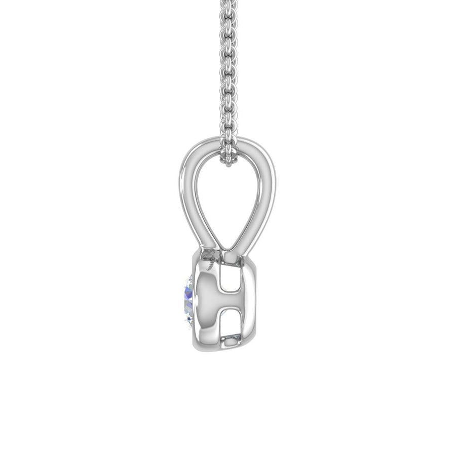 1/5 Carat Diamond Solitaire Pendant Necklace in Gold (SolidBell) (Included Silver Chain)