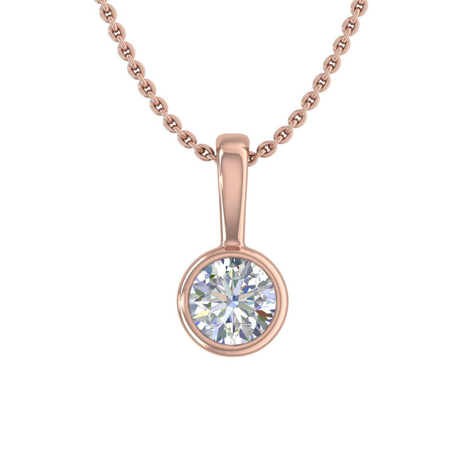 1/4 Carat Diamond Solitaire Pendant Necklace in Gold (Included Silver Chain)