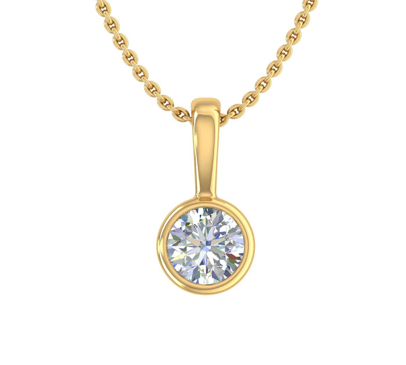1/4 Carat Diamond Solitaire Pendant Necklace in Gold (Included Silver Chain)