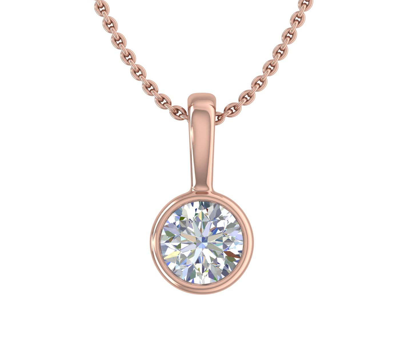 1/3 Carat Diamond Solitaire Pendant Necklace in Gold (Included Silver Chain)