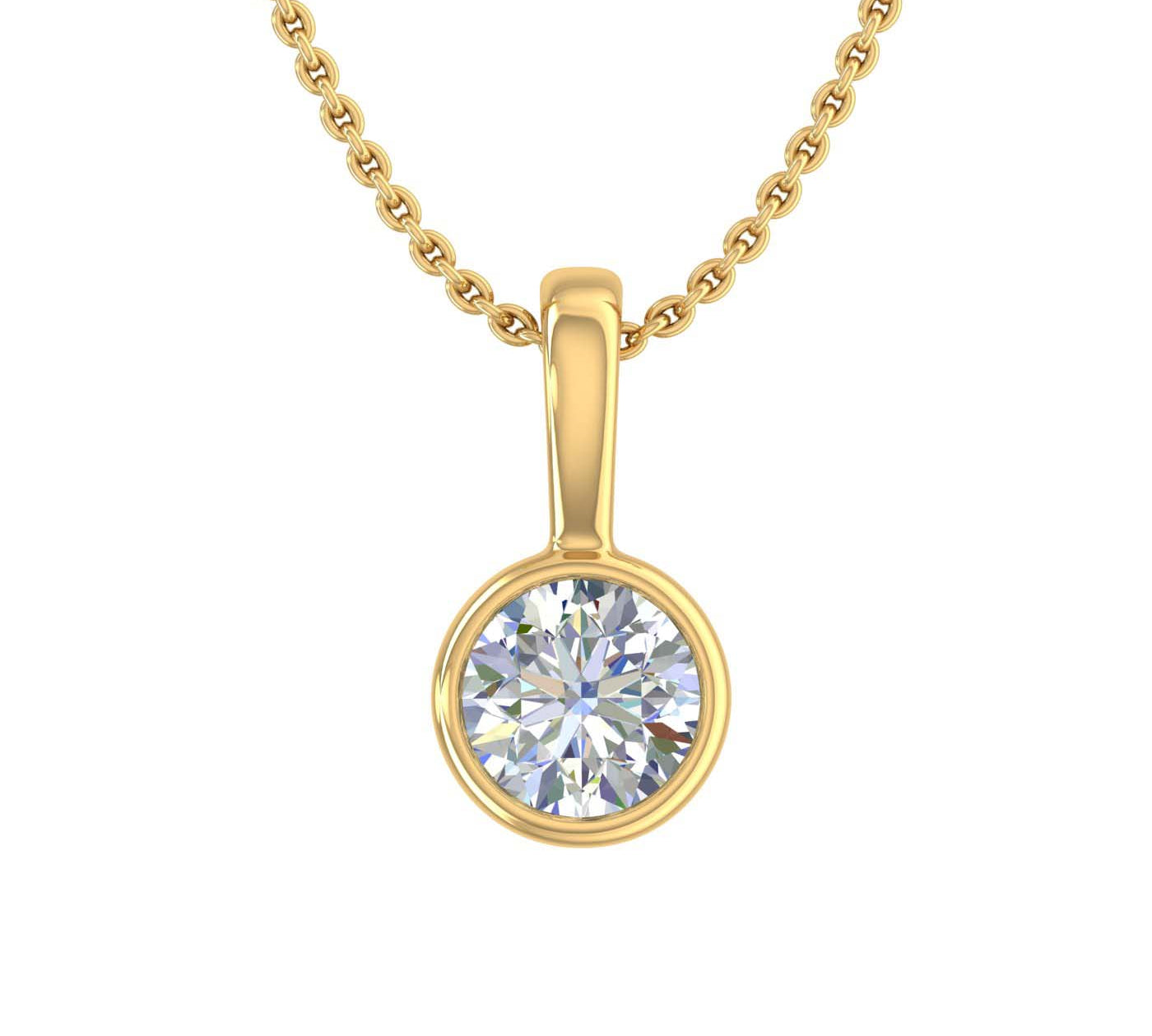 1/3 Carat Diamond Solitaire Pendant Necklace in Gold (Included Silver Chain)