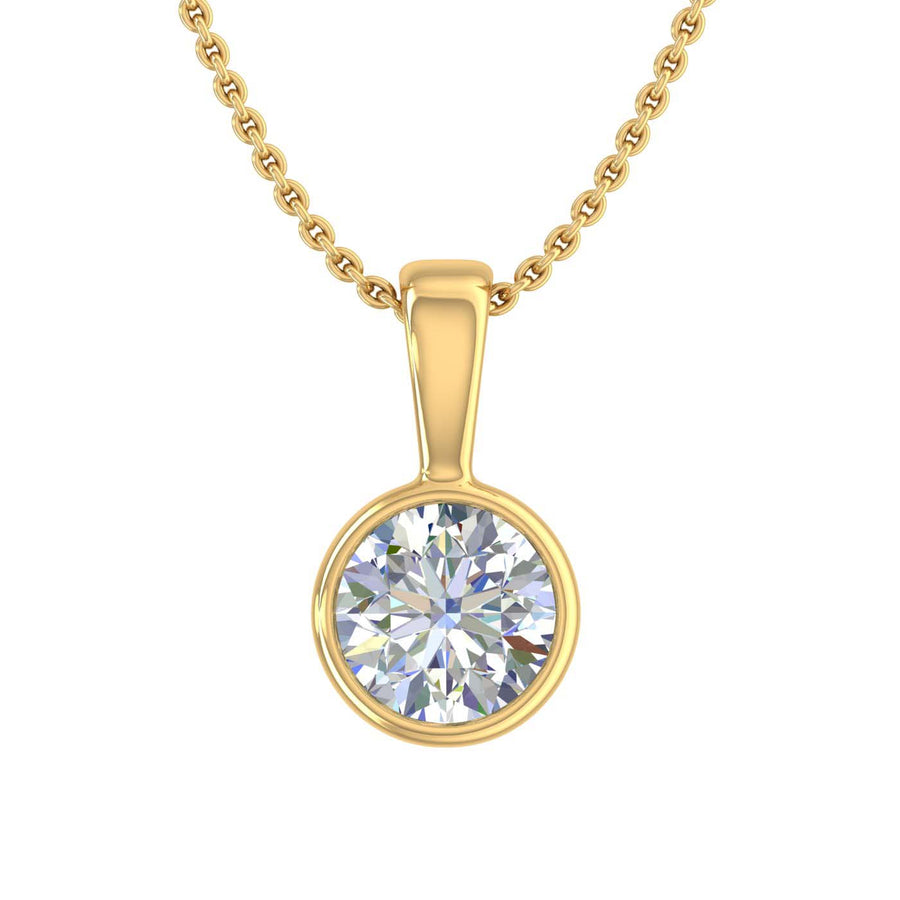 Solitaire necklace with a 2.00 carat diamond in white gold - BAUNAT
