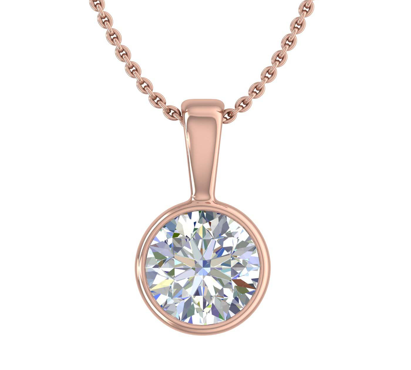 3/4 Carat Diamond Solitaire Pendant Necklace in Gold (Included Silver Chain)