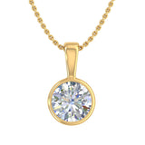 3/4 Carat Diamond Solitaire Pendant Necklace in Gold (Included Silver Chain) - IGI Certified