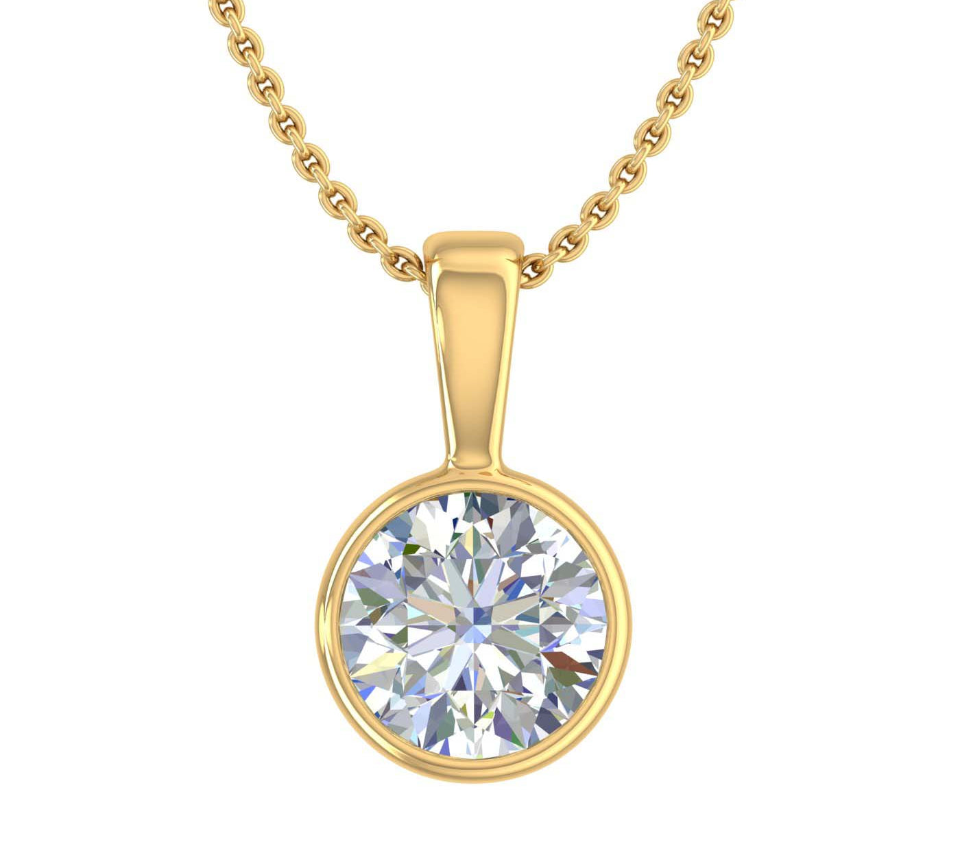 3/4 Carat Diamond Solitaire Pendant Necklace in Gold (Included Silver Chain)