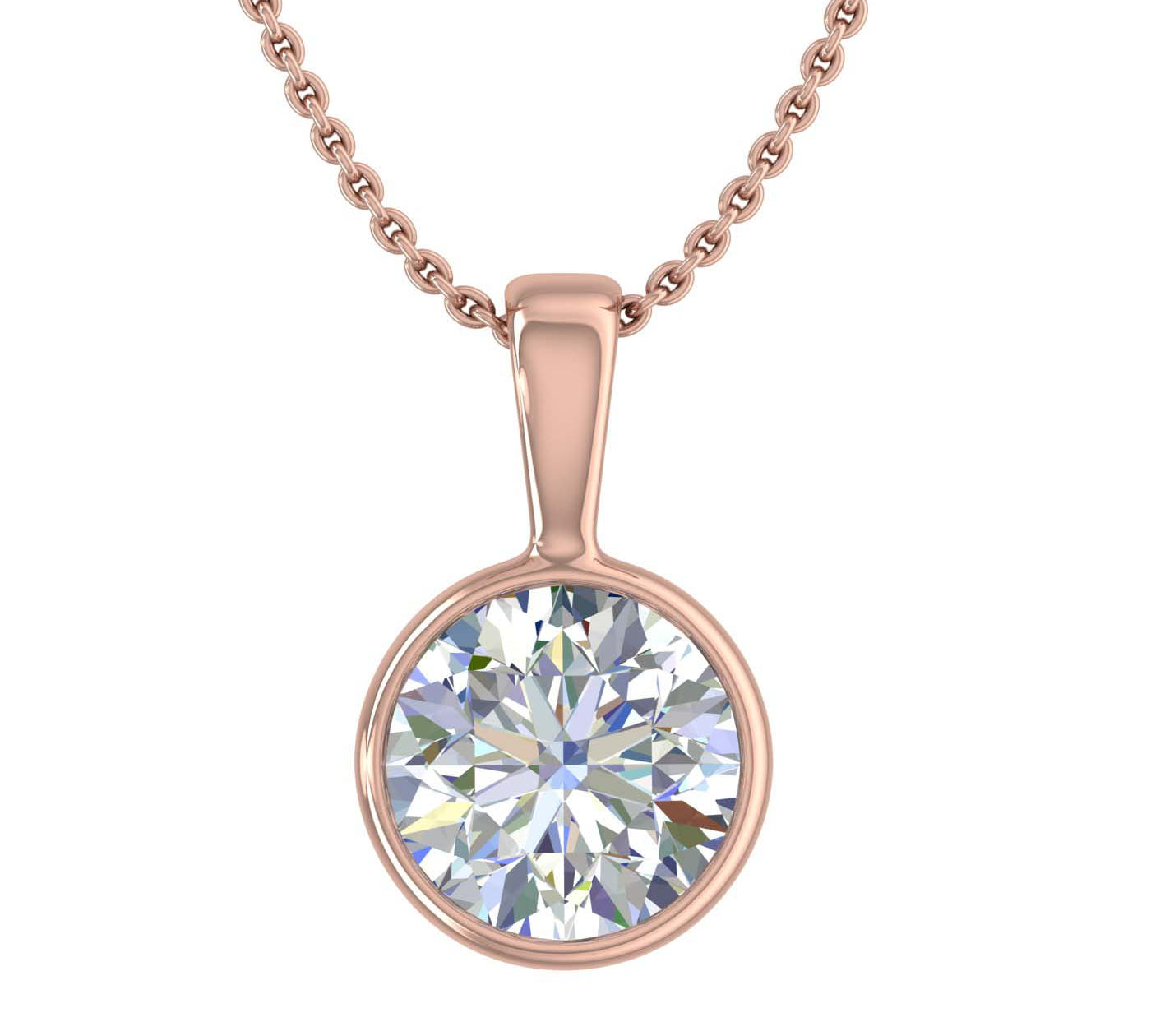 1 Carat Diamond Solitaire Pendant Necklace in Gold (Included Silver Chain)