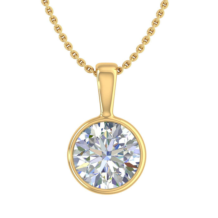 1 Carat Diamond Solitaire Pendant Necklace in Gold (Included Silver Chain) - IGI Certified
