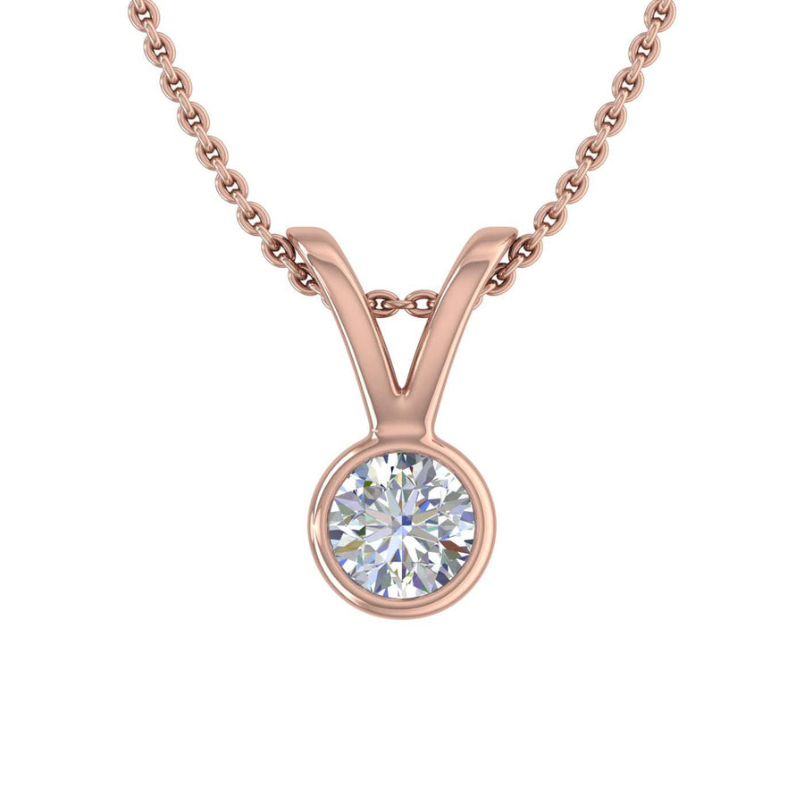 1/5 Carat Diamond Solitaire Pendant Necklace in Gold (Included Silver Chain)
