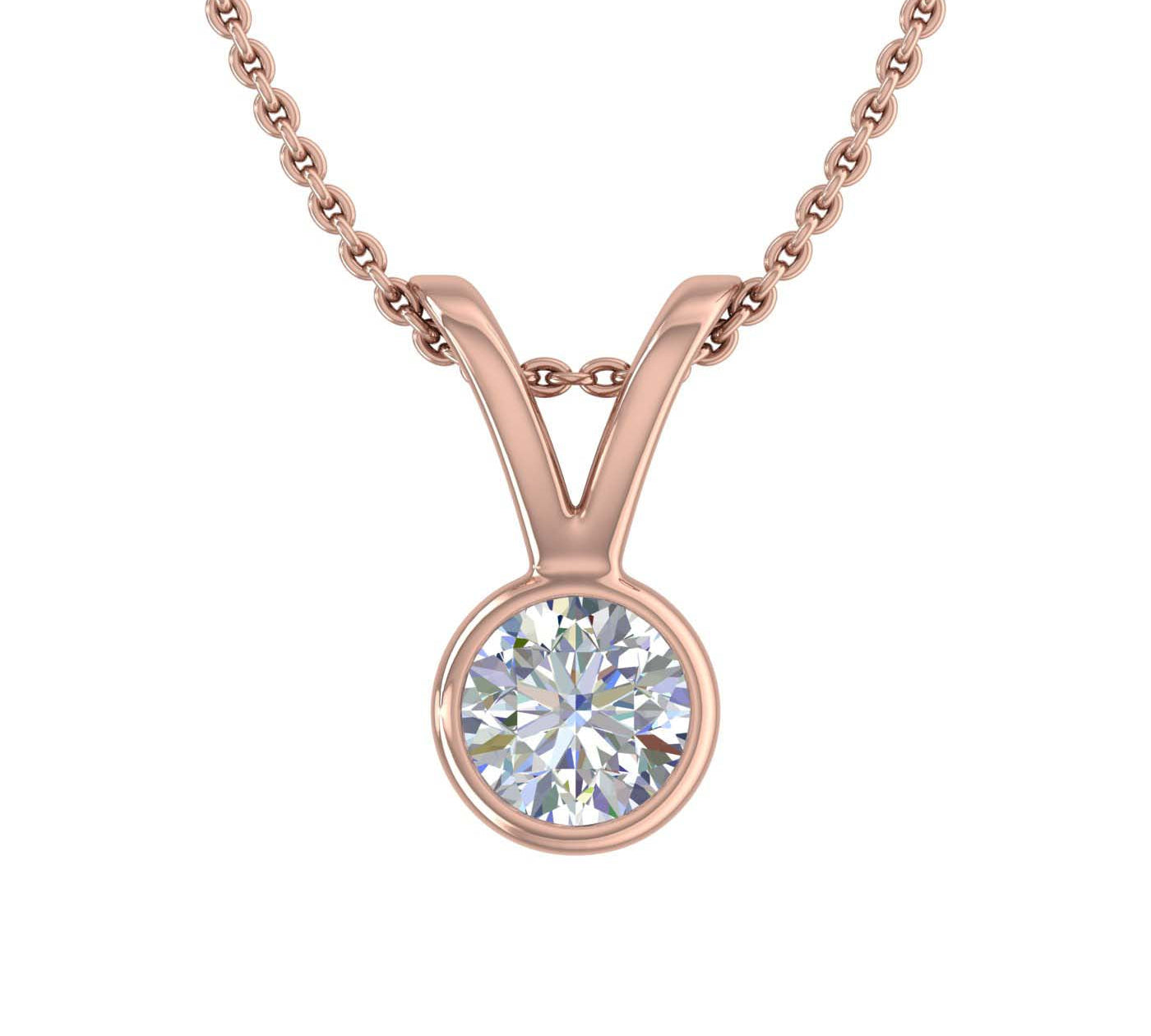 1/4 Carat Diamond Solitaire Pendant Necklace in Gold (Included Silver Chain)