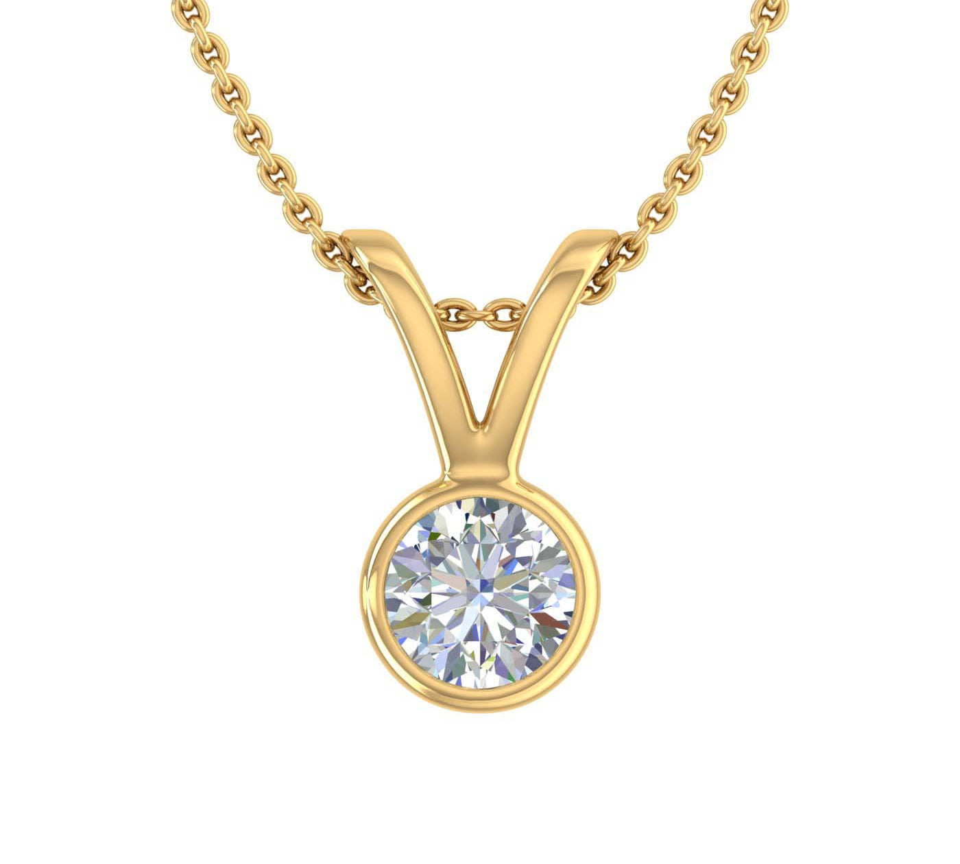 1/4 Carat Diamond Solitaire Pendant Necklace in Gold (Included Silver Chain)