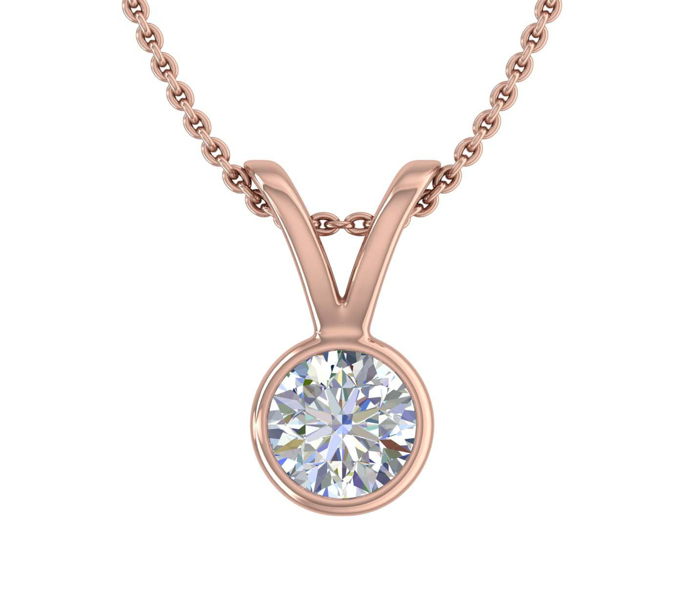 1/3 Carat Diamond Solitaire Pendant Necklace in Gold (Included Silver Chain)