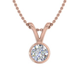 1/3 Carat Diamond Solitaire Pendant Necklace in Gold (Included Silver Chain)
