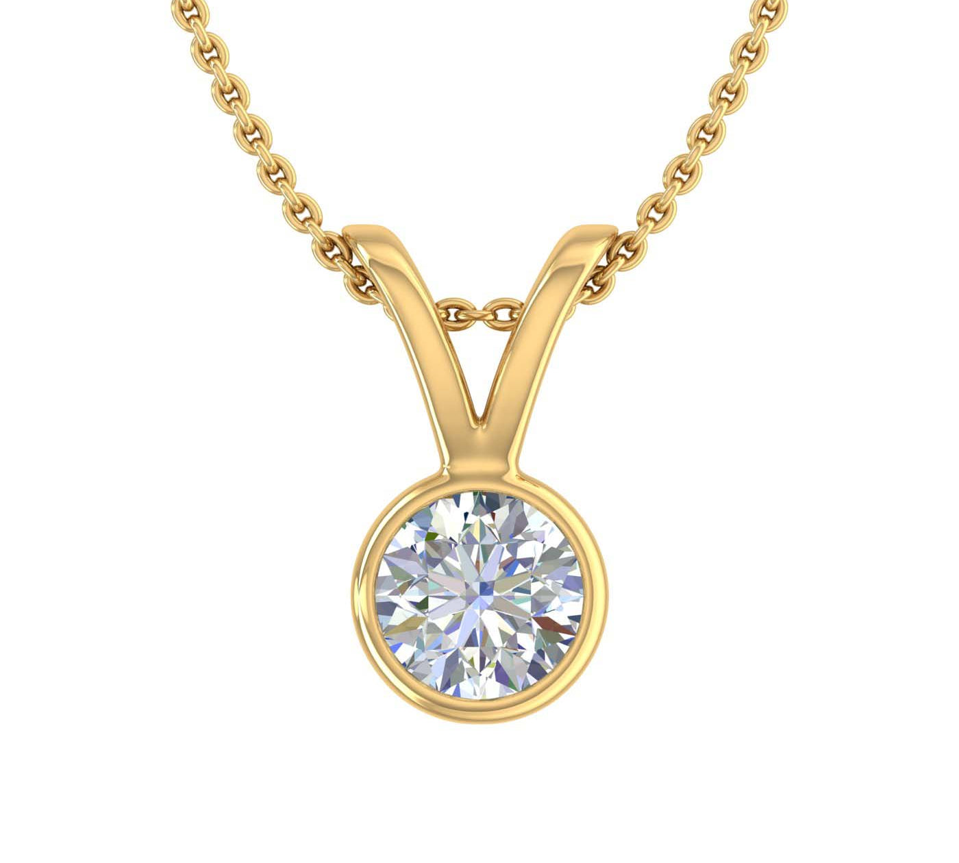1/3 Carat Diamond Solitaire Pendant Necklace in Gold (Included Silver Chain)