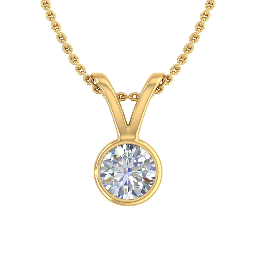 1/3 Carat Diamond Solitaire Pendant Necklace in Gold (Included Silver Chain)