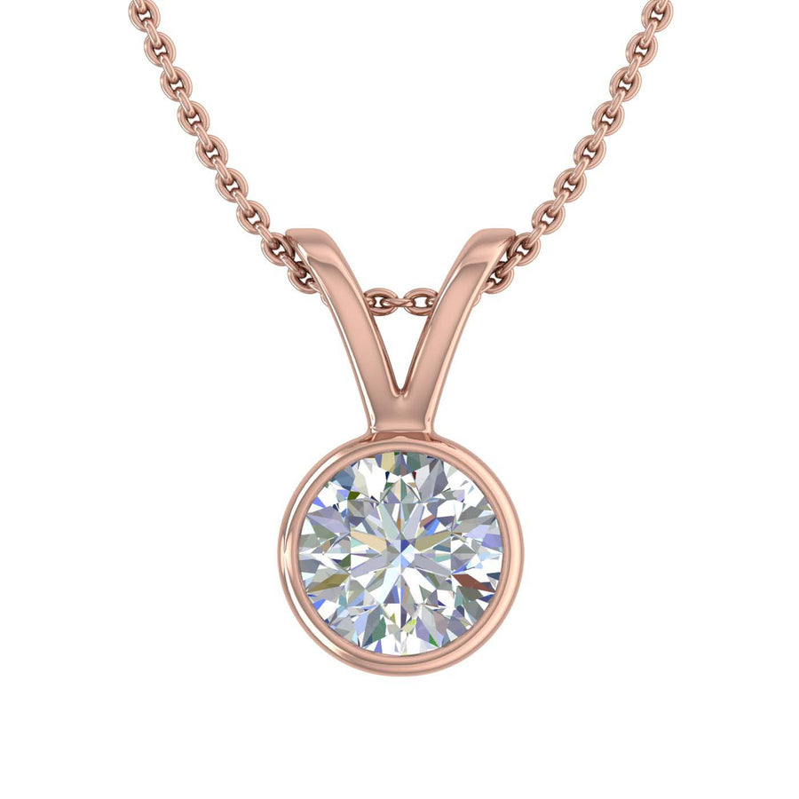 1/2 Carat Diamond Solitaire Pendant Necklace in Gold (Included Silver Chain) - IGI Certified