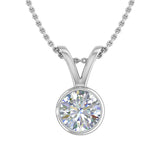 1/2 Carat Diamond Solitaire Pendant Necklace in Gold (Included Silver Chain) - IGI Certified