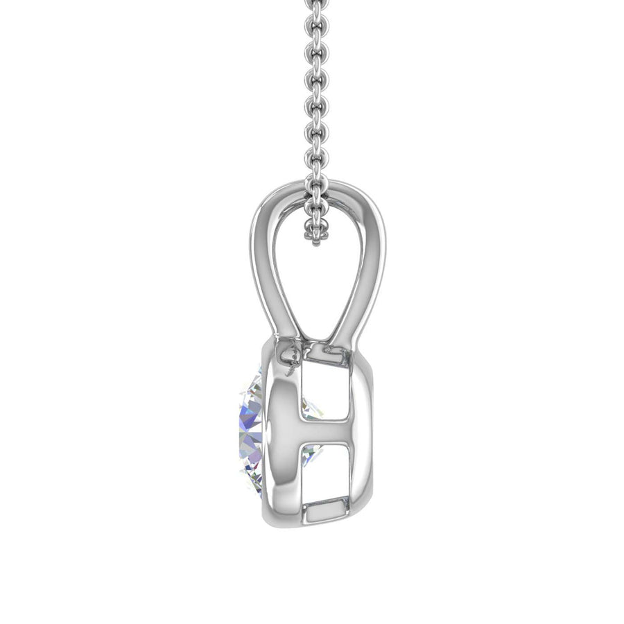 1/2 Carat Diamond Solitaire Pendant Necklace in Gold (Included Silver Chain) - IGI Certified