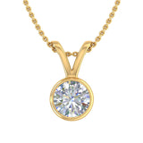1/2 Carat Diamond Solitaire Pendant Necklace in Gold (Included Silver Chain) - IGI Certified