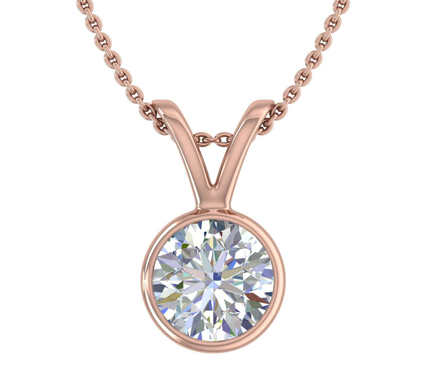 3/4 Carat Diamond Solitaire Pendant Necklace in Gold (Included Silver Chain)