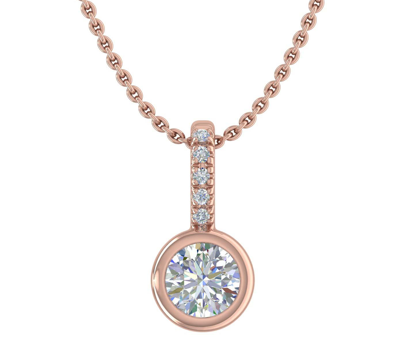 1/5 Carat Solitaire Diamond Pendant Necklace in Gold (Included Silver Chain)