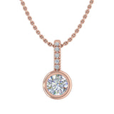 1/5 Carat Solitaire Diamond Pendant Necklace in Gold (Included Silver Chain)