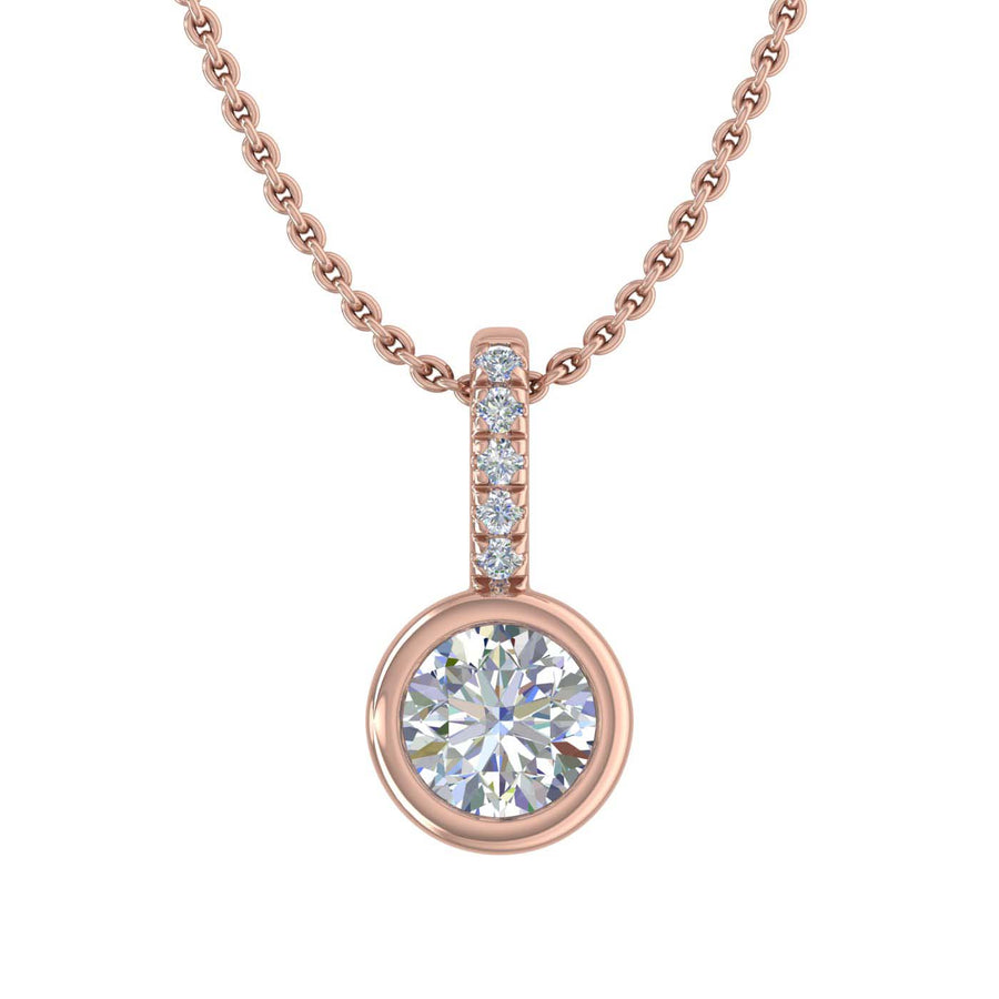 1/4 Carat Solitaire Diamond Pendant Necklace in Gold (Included Silver Chain)
