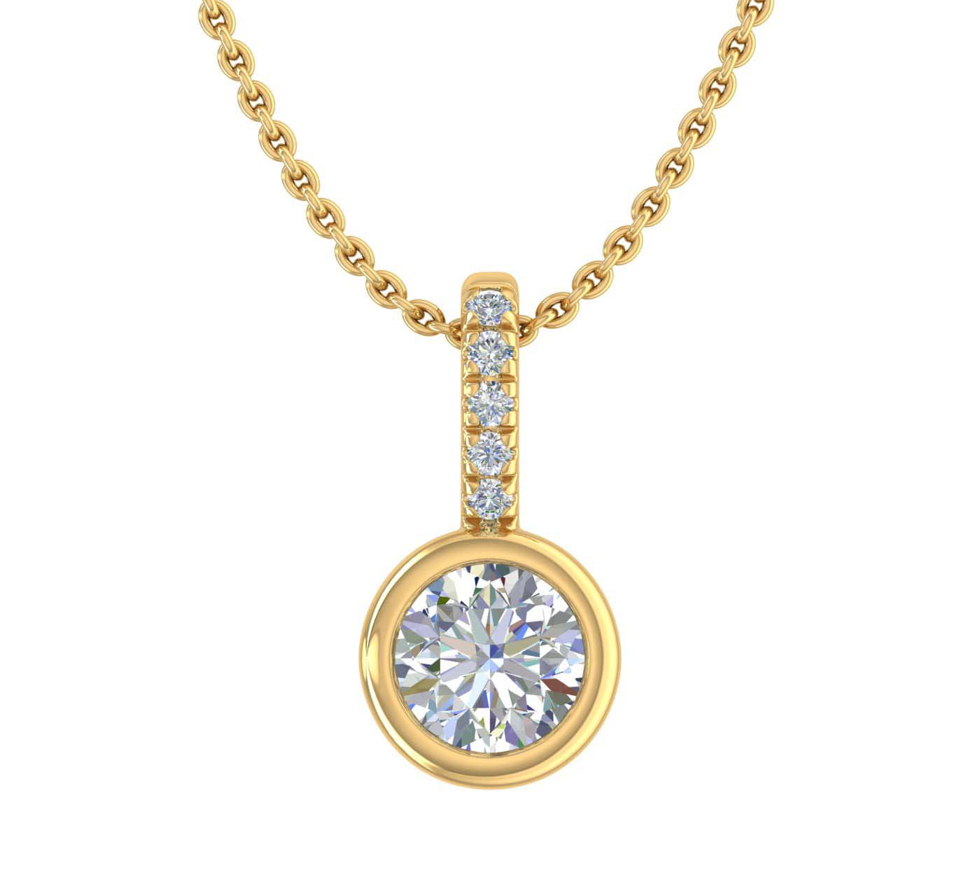 1/4 Carat Solitaire Diamond Pendant Necklace in Gold (Included Silver Chain)