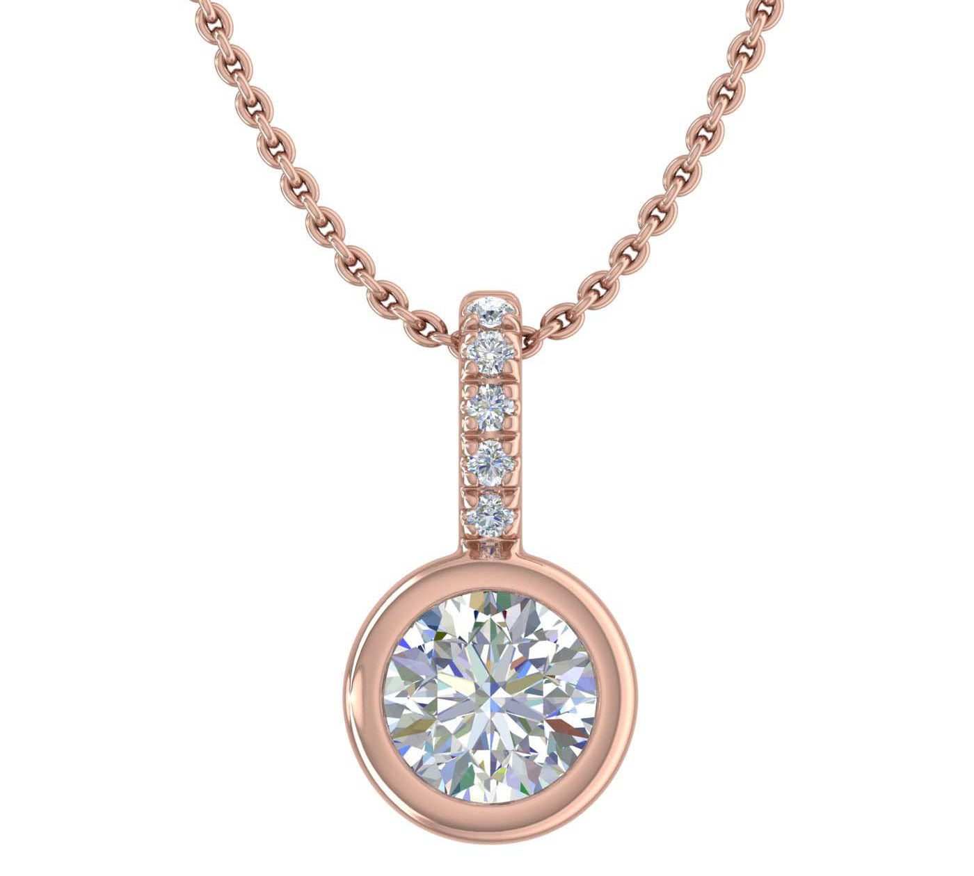 1/3 Carat Solitaire Diamond Pendant Necklace in Gold (Included Silver Chain)